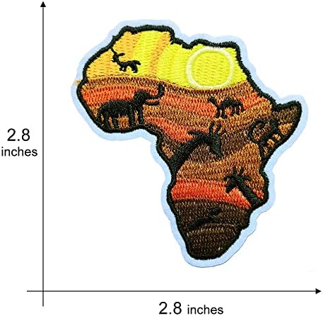 כלוריז 2-חבילה אפריקה טלאי מפה ברזל אפריקני על טלאים שחור פיל ג'ירפה ג'ירפה רקומה בגדי חוזק מעיל