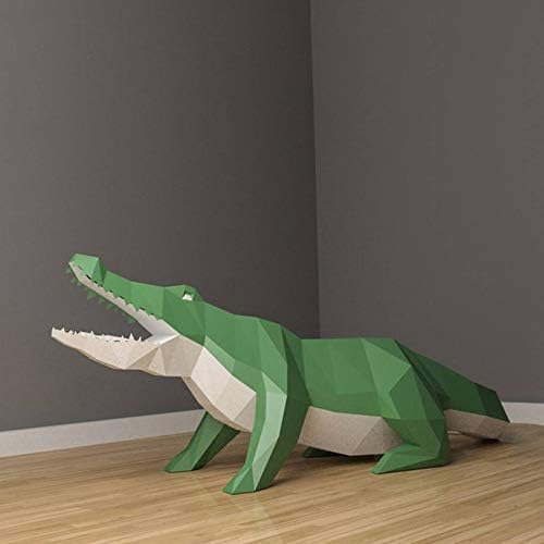 WLL-DP 3D ענק תנין ענק מותאם אישית לקישוט ביתי גיאומטרי בהתאמה אישית נייר נייר נייר צעצוע נייר