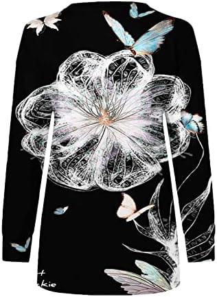 נשים חולצות מתגנדר מקרית אופנה אביב רופף מזדמן צווארון רוכסן הדפסה ארוך שרוול חולצה למעלה