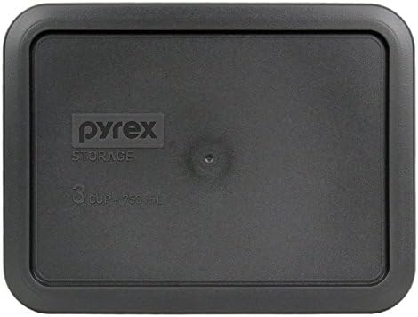 פיירקס 7210-מחשב מלבן 3 כוס פחם אפור אחסון מכסה עבור זכוכית צלחת