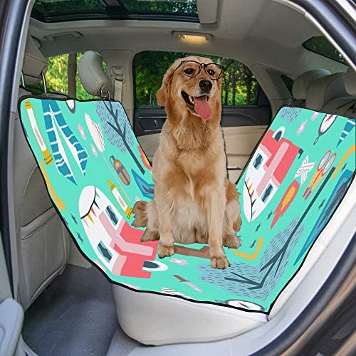 כלב מושב כיסוי מותאם אישית קמפינג דריכה יד-צבוע הדפסת רכב מושב מכסה לכלבים עמיד למים החלקה