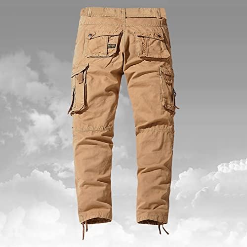 מכנסי מכנסיים מזדמנים מכנסיים רב כיס ישר צבע מוצק חיצוני מכנסיים כללי מכנסי ספורט ספורט מכנסי מטען