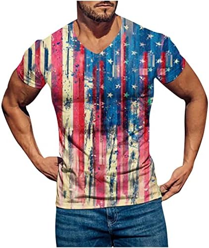 פלוס גודל 4 ביולי צמרות לגברים חולצות פטריוטיות 2023 חולצות יום עצמאות חולצות דגל אמריקאי