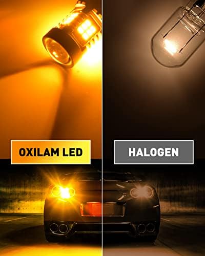 OXILAM 7443 נורות LED אורות בלם צהובים ונורות LED 9012 HIR2, ערכת המרה של LED סופר בהיר, תקע ומשחק