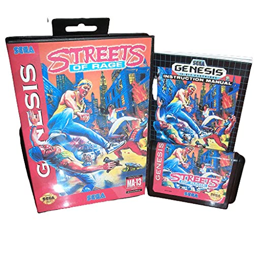 רחובות Aditi of Rage 1 - ארהב כיסוי עם קופסא קופסא וכרטיס משחקי MD ידניים עבור Sega Megadrive Genesis
