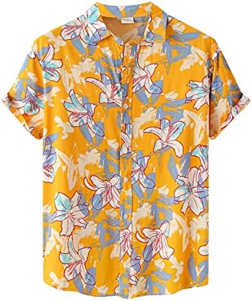 חולצות שמלת שרוול קצרה של Xiloccer של גברים כפתור שרוול קצר למעלה חולצות הוואי הטובות ביותר