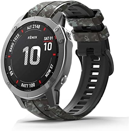 Ahgdda 22 ממ 26 ממ רצועת שעון חכמה עבור Garmin Fenix ​​7 7x 5 6 5x 6x Pro Epix 3HR הדפסת סיליקון Smartwatch