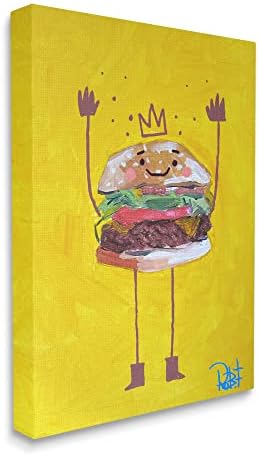 סטופל תעשיות מחייך המבורגר כתר מזון אופי בד קיר אמנות, עיצוב על ידי רוברט פיליוטה