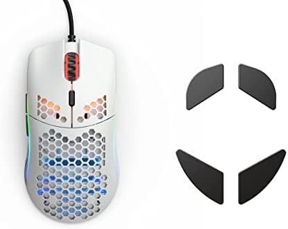דגם מפואר o עכבר משחקים, לבן מט + צלב G מפוארים כפות רגלי עכבר קרמיקה מלוטשות עבור O/O-Mouse