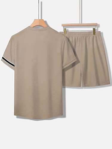אימונית של גורליטר בגברים בגברים עם שרוול קצר של שרוול קצר תלבושת קיץ מזדמנת מכנסיים מותניים קצרים