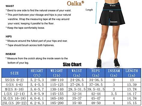 חצאית קפלים לנשים Oalka עם כיסים המותניים הגבוהים ספורט אתלטים מפעילים מכנסיים קצרים גולף טניס סורטס