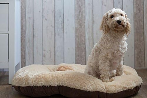 חיות מחמד של GOR כרית סגלגלה נורדית למיטת כלבים נוחה לרחיצה, 36 אינץ ', חום