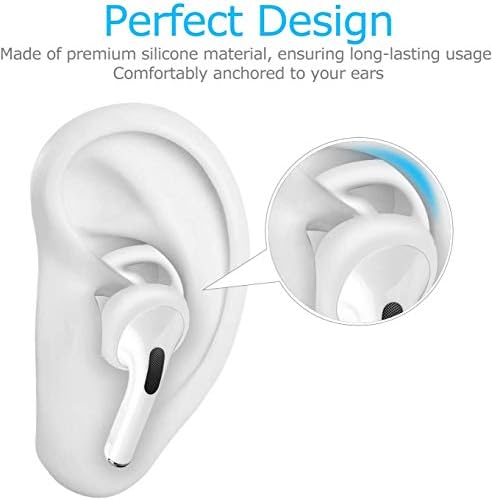 OneCut 5 זוגות ווים אוזניים סיליקון התואמים ל- AirPods Pro 2019, אנטי החלקה אנטי-טיפות אוזניות אוזניות ג'ל