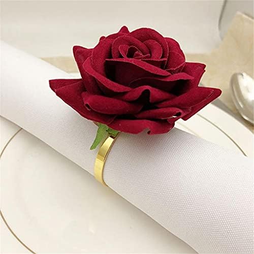 MJWDP אדום צורה צורה מגבת אבזם מפית מפית טבעת מסיבת חתונה לחתונה של יום האהבה שולחן מלון תפאורה