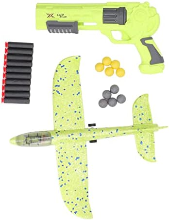 צעצועים של מטוס עם משגר, צעצוע מטוס מטוס דאון קצף LED, צעצוע קצף חיצוני, צעצוע קצף מעופף חיצוני