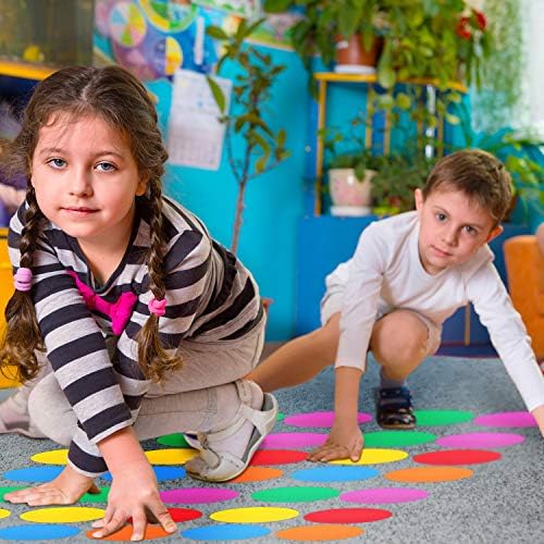Gejoy 54 Pieces שטיח כיתת שטיח סימני ספוט רצפה מעגלים נקודות לכיתה, ילדים, גן ילדים, 4 אינץ '