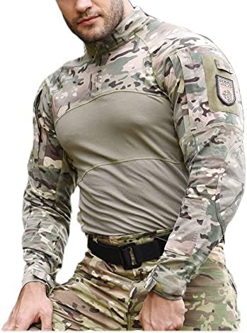 חולצה טקטית של הרגלסמן קרב איירסופט קרב צבאי צבא מטען צבא שרוול ארוך 1/4 חולצות עבודה מיקוד