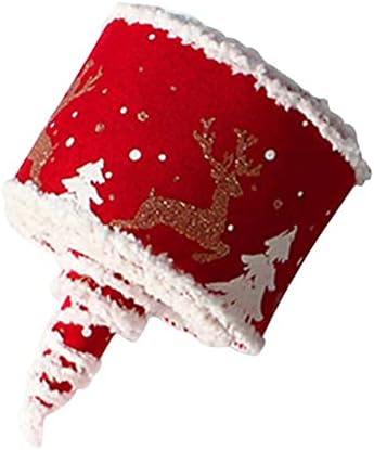 1 גליל 5 מ 'סרט חג מולד קצוות דקורטיבי בצבע בהיר דפוס בית איילים מתנות אריזת אריזת אריזה לפסטיבל