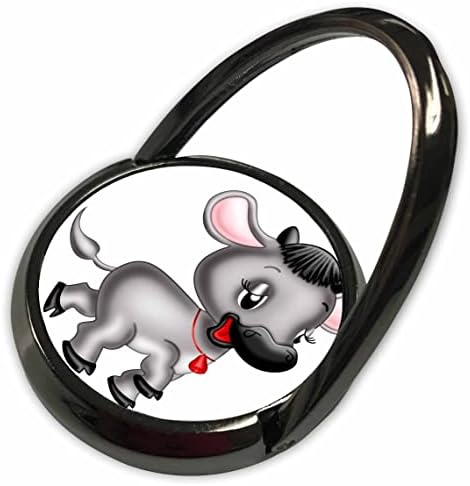 3drose איורים חמודים - פרה שחורה חמודה עם איור פעמון אדום - טבעות טלפון