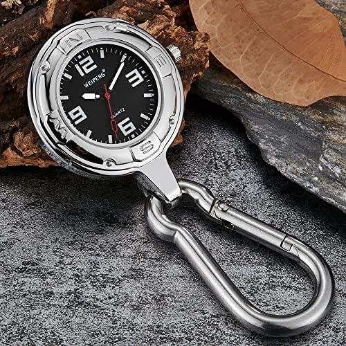 Renslat Clip-on Carabiner Cocket Watch Watch Watch פותחן בקבוקי מצפן רב-פונקציונלי לשפים שעון ספורט חיצוני זוהר