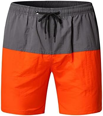 Wenkomg1 מכנסיים קצרים מהיר של חוף יבש לגברים, מכנסיים קצרים המותניים האלסטיים משיכת מכנסי אימון קצרים