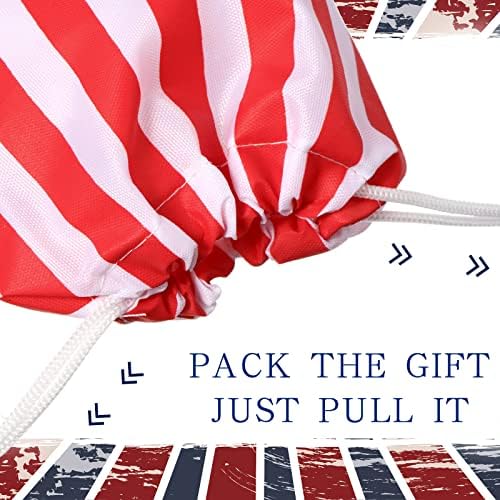 12 חתיכות אמריקאי דגל פטריוטי לטפל שקיות מתנת שקיות 7 איקס 5 סנטימטרים שרוך שקיות ארהב לטובת דברים