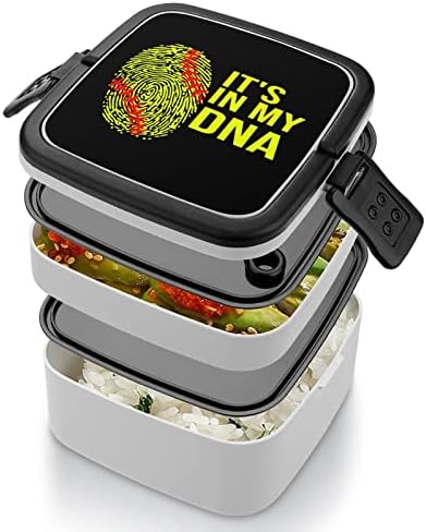 סופטבול נמצא בתיבת האוכל DNA שלי קופסת בנטו שכבה כפולה ניידת מיכל אוכל מיכל אוכל עם כף עם כף