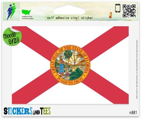 דגל מדינת פלורידה ויניל מכונית פגוש פגוש מדבקת 5 x 4