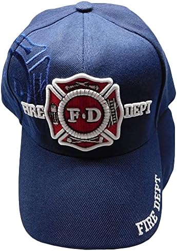 אש מחלקת מחלקת 3 - ד לוגו צל חיל הים כחול פוליאסטר מתכוונן רקום בייסבול כדור כובע כובע