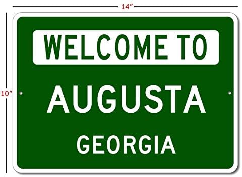 אוגוסטה, ג ' ורג ' יה - ברוכים הבאים אלינו שלט מדינת העיר-שלט רחוב מתכת, עיצוב קיר מערת אדם,