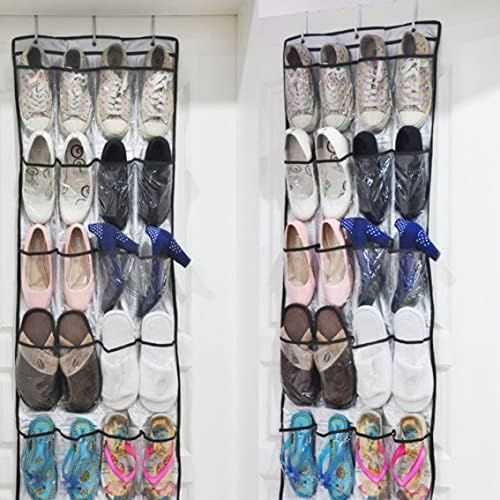 מארגן תלוי יאפות מעל הדלת, 22 כיסי רשת נעל נעליים מחזיק אחסון נעליים עם ווים אחסון קולב לדלת ארון ארון מסודר ופריטי