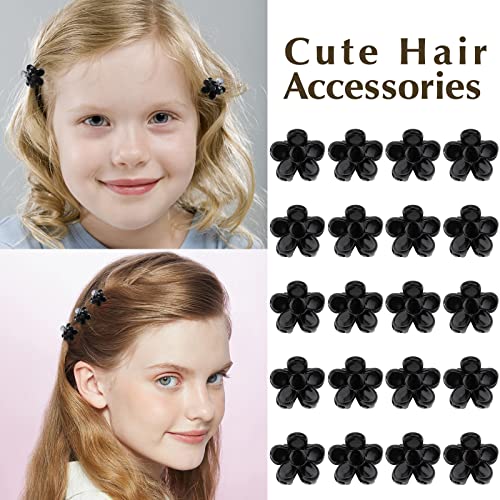 20 יחידות מיני פרח שיער קליפים עבור בנות נשים קטן שיער טופר קליפים חמוד שיער קליפים שחור פרח טופר קליפים שיער