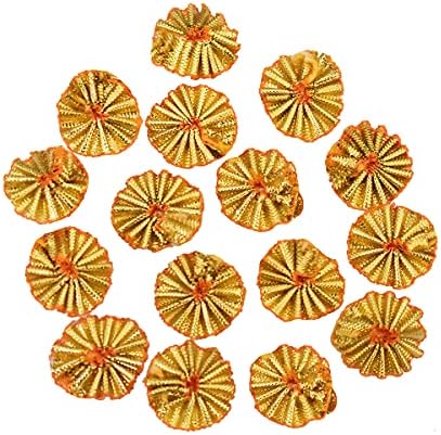 רקמה חומר גוטה פרח אפליקציות אתניות טלאים לשמלות צבע זהב עתיק, 100 חתיכות 2.5 סמ