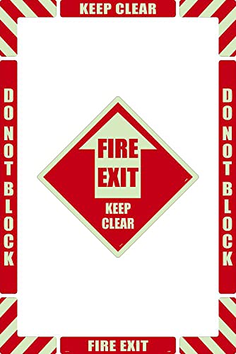 יציאת Fire Fire NMC שמור על ערכת סימון רצפה בהליכה ברורה, משטח הניתן להגדרה, ללא מרקם, GWFK08