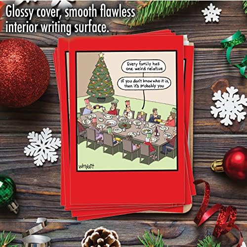 נובלוורקס-12 כרטיסי קריקטורה מצחיקים לחג המולד-הומור לחג, סט כרטיסי כתיבה בקופסה-קרוב משפחה מוזר ב1703