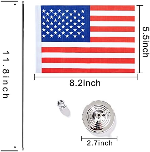 2 חבילה אמריקאי דגל ארה ב שולחן דגל קטן מיני ארצות הברית שולחן דגל עם מעמד בסיס, עבור 4 ביולי מסיבת יום