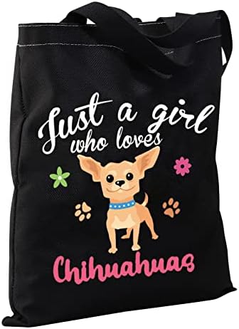 Cmnim Chihuahua מתנות Chihuauhua מתנות מתנות רק ילדה שאוהבת תיק קנבס צ'יוואוס תיק שימוש חוזר
