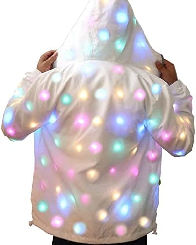 ז'קט LED תלבושות הדלקת קפוצ'ון מעיל פלאש אורות נלהבים למבוגרים ילדים בגדים תלבושת משפחתית גברים מועדון ריקודים