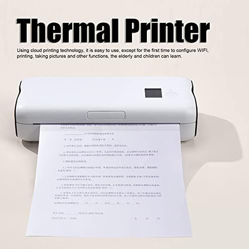 מדפסת תרמית Zyyini, מדפסת ניידת אלחוטית 216 ממ A4 עם נייר תרמי 1 של רול A4, מדפסת תווית תרמית