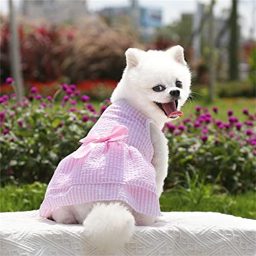 בגדי ילדות כלבים ציוד בינוני אספקה ​​פסי שמלת קשר חתול חצאית כלב חתונה בגדי שמלת חיות מחמד בקיץ בגדי
