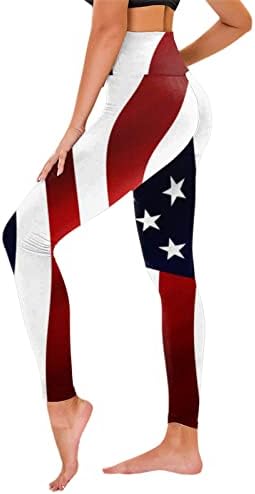 4 ביולי חותלות לנשים אמריקאי דגל גבוהה מותן יוגה אימון חותלות אולטרה רך אלסטי קומפי אתלטי ספורט