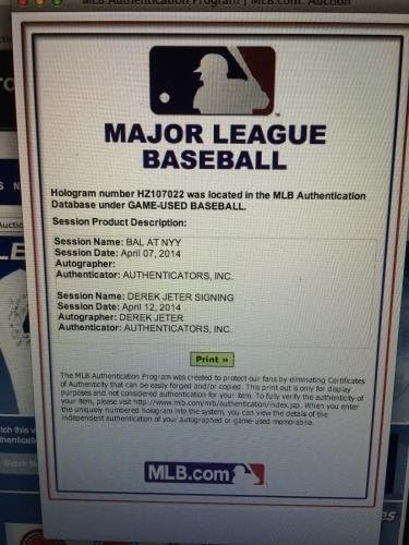 דרק ג'טר פותח בית אחרון משחק חתום משמש בייסבול MLB Hologram-jeter האחרון-משחק חתימות MLB משמש בייסבול