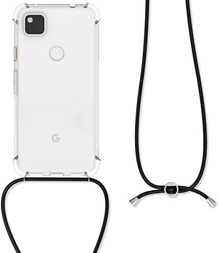 מארז Kwmobile Crossbody תואם למארז Google Pixel 4A - כיסוי טלפון TPU ברור עם רצועת כבל שרוך - שקוף