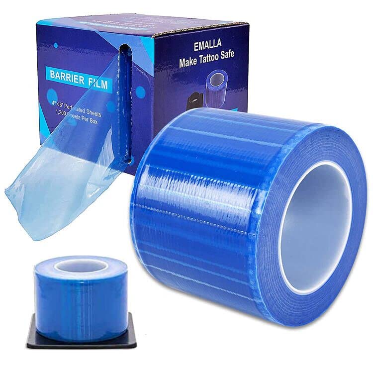 1200 גיליונות קעקוע מחסום סרט רול קלטת כחול 4 איקס 6 חד פעמי מגן פ שיניים סרט מחסום קלטת עבור שיניים קעקוע ואיפור