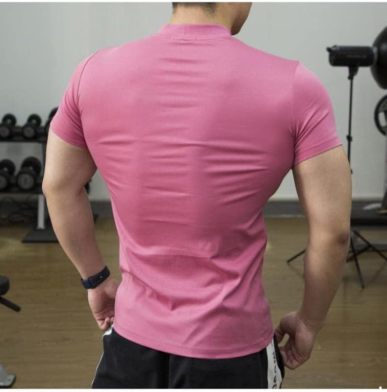 חולצות שרוול קצר של אנזוי של גברים חולצות אתלטיות ספורט ספורט חולצות טריקו חולצות דחיסת אימון כושר יבש מגניב