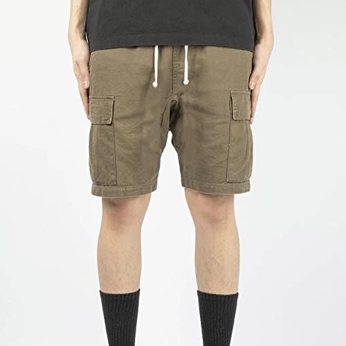 מכנסי מטען לגברים ניודים קצרים מכנסיים קצרים מזדמנים מכנסיים קצרים אמצע מותניים נינוחים קיץ מכנסיים
