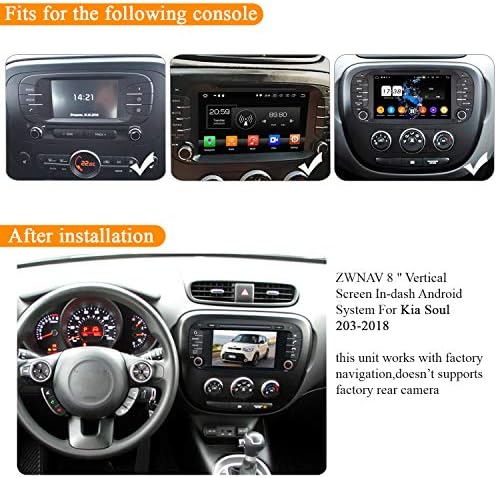 ZWNAV 8 אינץ 'אנדרואיד 9.0 סטריאו לרכב לקיה נשמה 2013-2018, יחידת ניווט GPS, WiFi, Bluetooth, SWC, מסך מגע