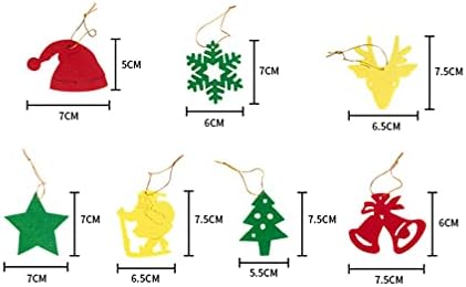 קישוטי חג המולד של Nuobesty קישוט פעמון 48 יחידים הרגישו עץ חג המולד תליון חג המולד עץ עץ ג'ינגל פעמון כוכב