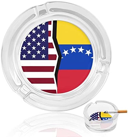 מאפרה של זכוכית דגל אמריקאית וונצואלה לסיגריה סיגריה קלאסית מאפרות קריסטל צלולות