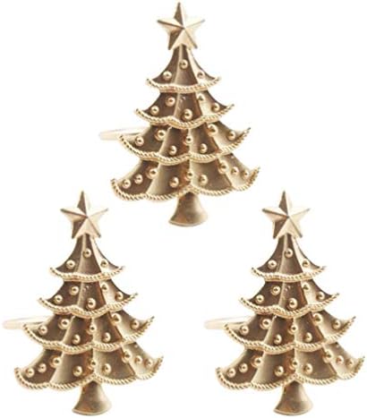 עיצוב הרטרו של המוטון 3 יח 'עץ חג המולד כוכב מפיות מפיות אופנה מחזיקי מפיות מתכת מפית אבזמים למסיבות חג